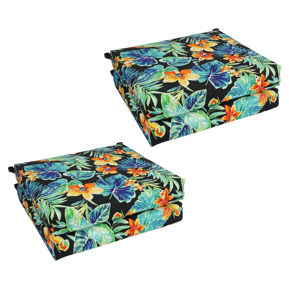 20-inch by 19-inch Patterned Outdoor Spun Polyester Chair Cushions (Set of 4)  93454-4CH-REO-62. Picture 1