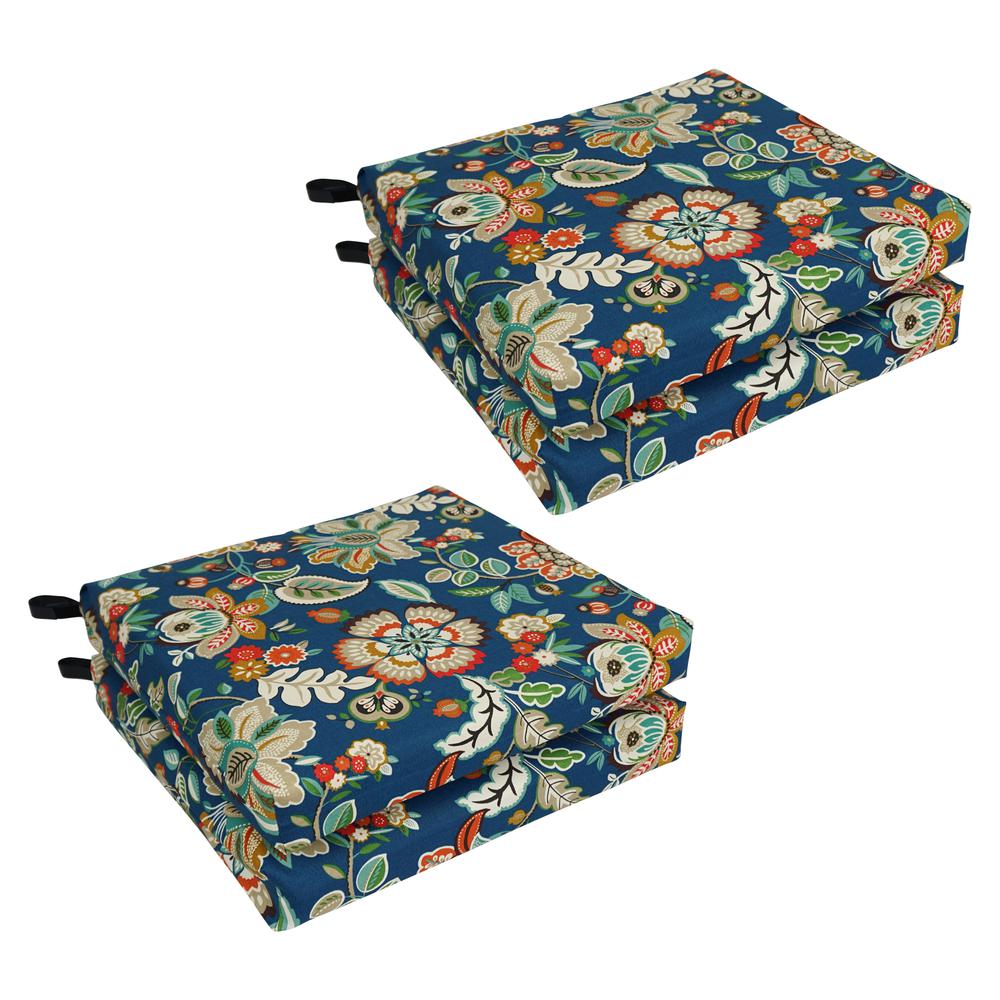 20-inch by 19-inch Patterned Outdoor Spun Polyester Chair Cushions (Set of 4)  93454-4CH-REO-64. Picture 1