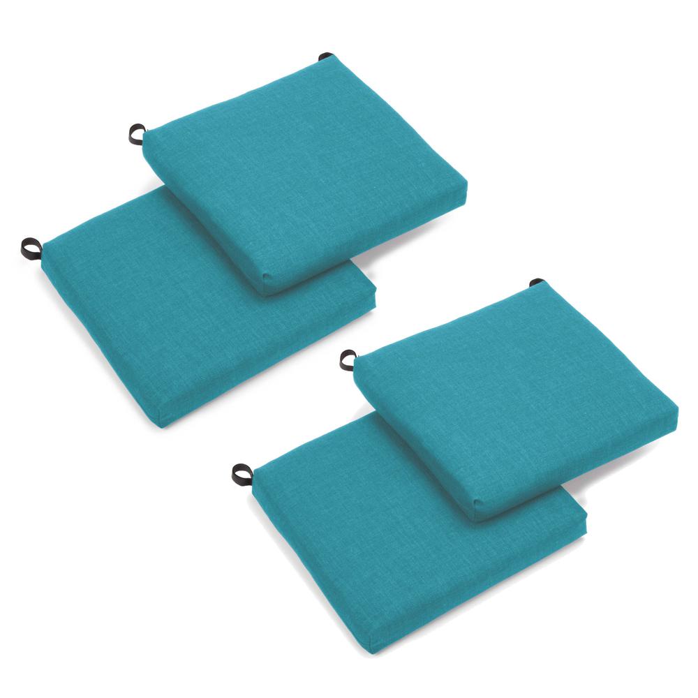 20-inch by 19-inch Solid Outdoor Spun Polyester Chair Cushions (Set of 4) 93454-4CH-REO-SOL-12. Picture 1