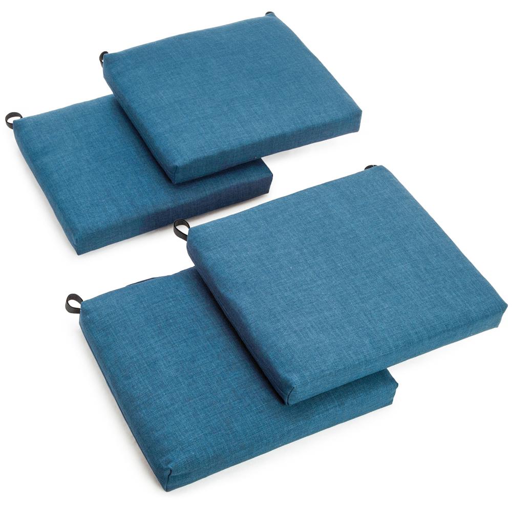 20-inch by 19-inch Solid Outdoor Spun Polyester Chair Cushions (Set of 4) 93454-4CH-REO-SOL-16. Picture 1