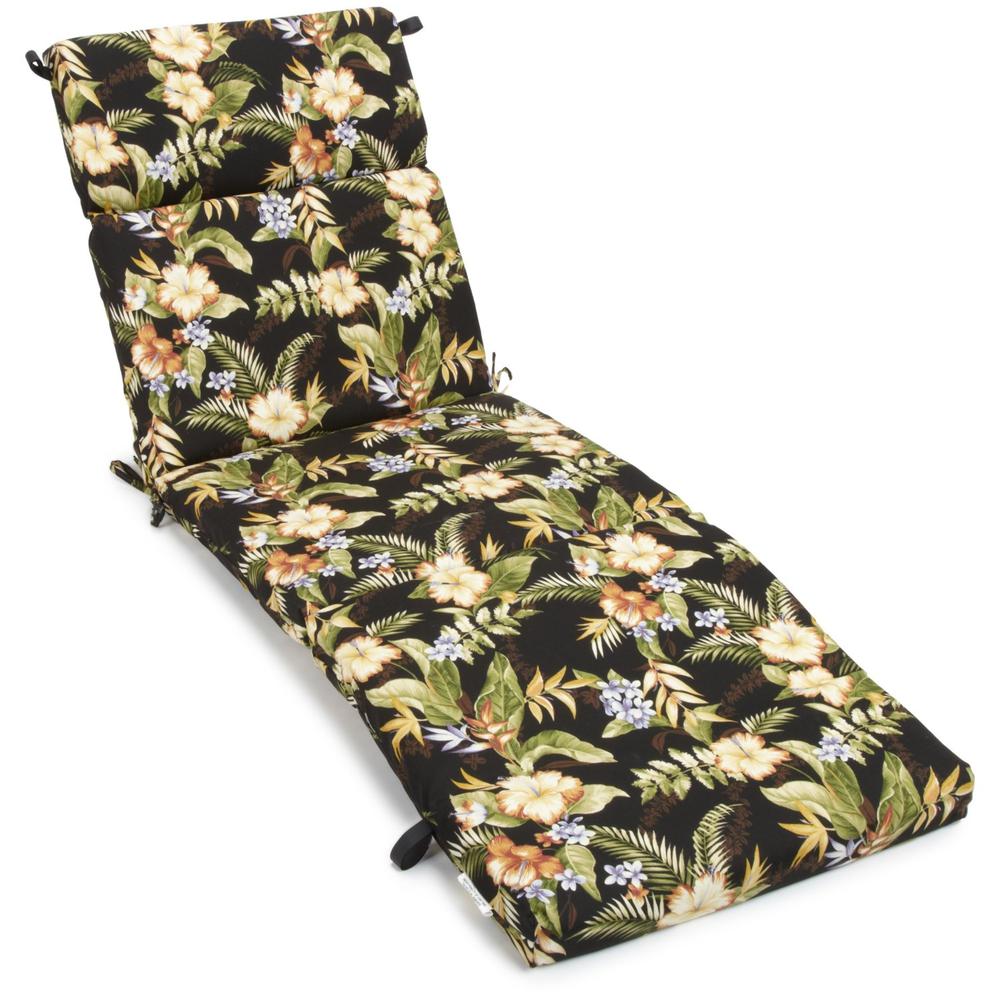 72-inch by 24-inch Patterned Polyester Outdoor Chaise Lounge Cushion 93475-REO-12. Picture 1
