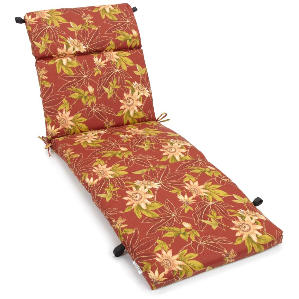 72-inch by 24-inch Patterned Polyester Outdoor Chaise Lounge Cushion 93475-REO-16. Picture 1