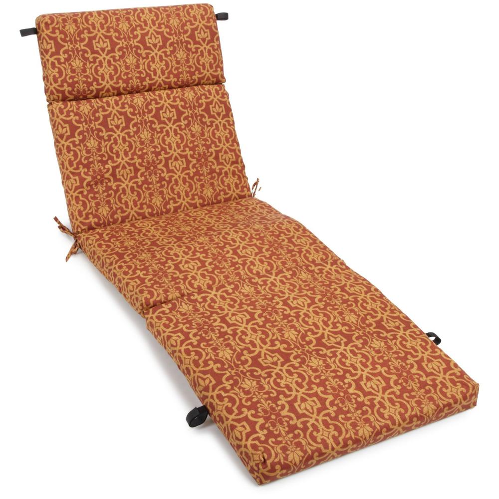 72-inch by 24-inch Patterned Polyester Outdoor Chaise Lounge Cushion 93475-REO-18. Picture 1