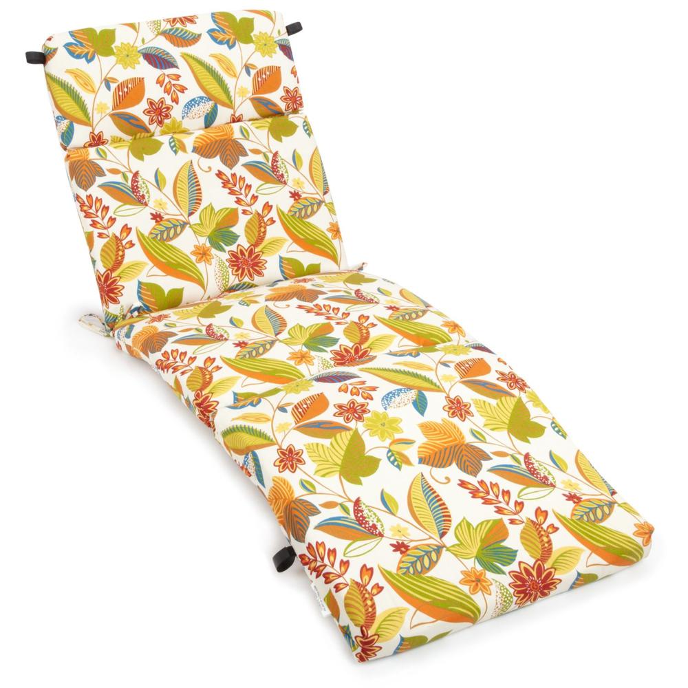 72-inch by 24-inch Patterned Polyester Outdoor Chaise Lounge Cushion 93475-REO-26. Picture 1