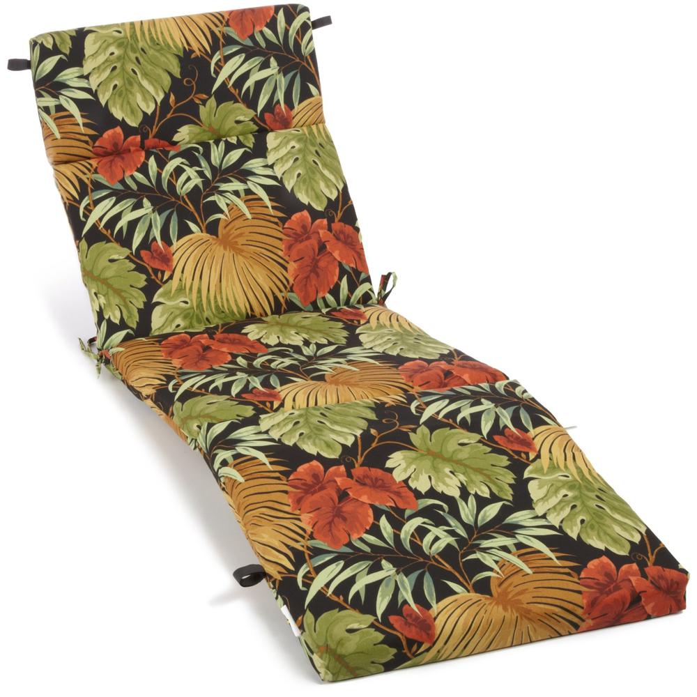 72-inch by 24-inch Patterned Polyester Outdoor Chaise Lounge Cushion 93475-REO-30. Picture 1