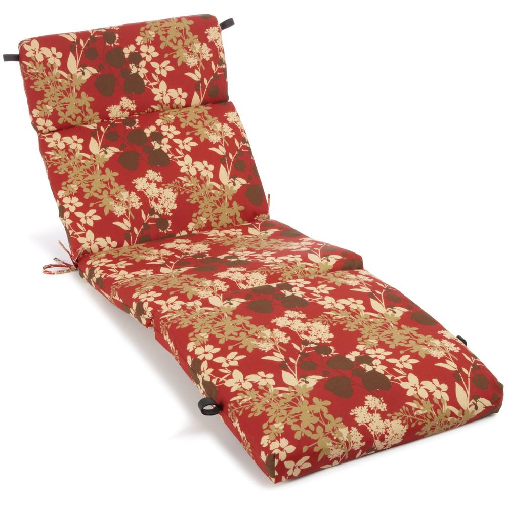 72-inch by 24-inch Patterned Polyester Outdoor Chaise Lounge Cushion 93475-REO-32. Picture 1