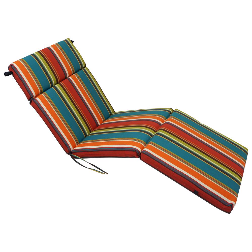 72-inch by 24-inch Patterned Polyester Outdoor Chaise Lounge Cushion 93475-REO-51. Picture 1