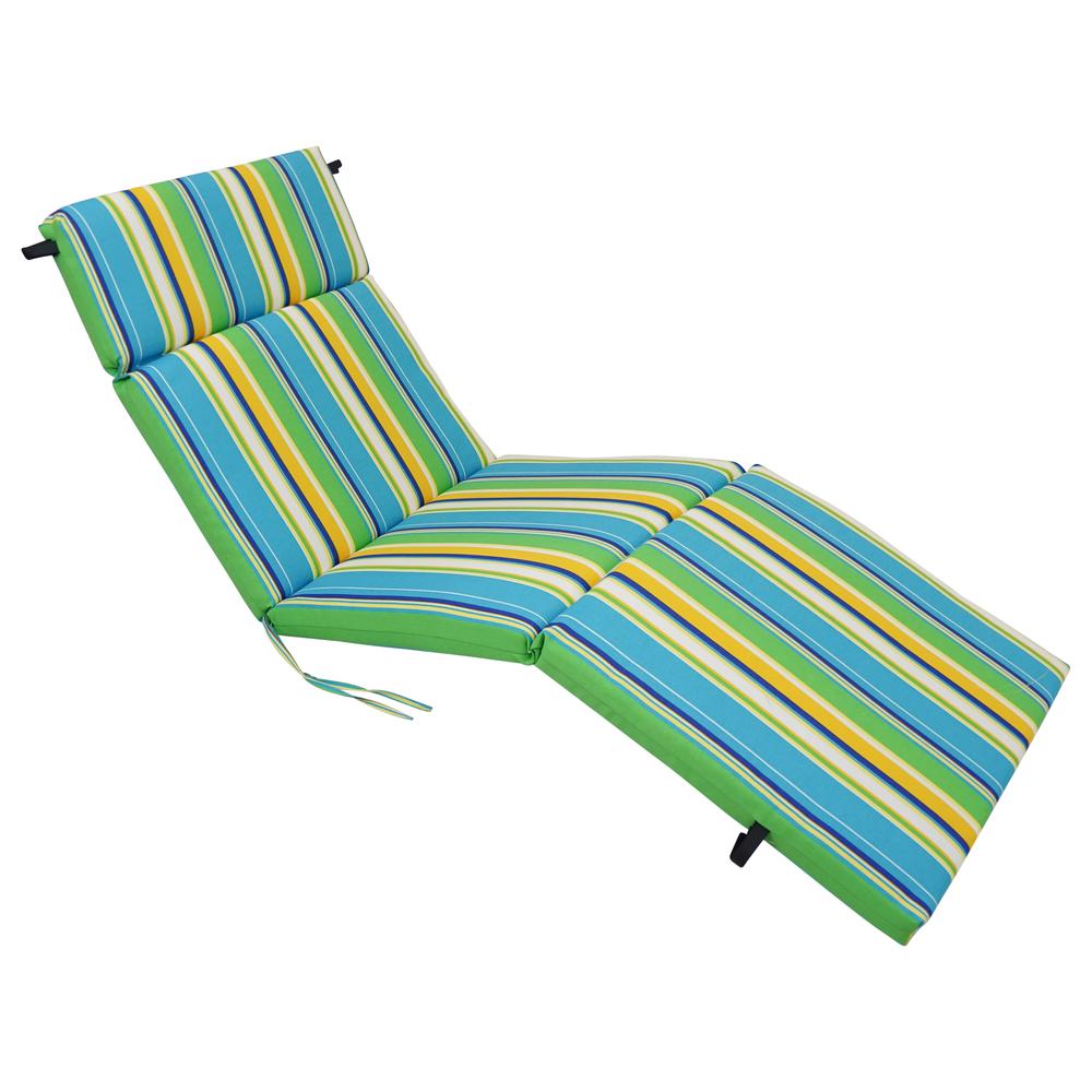 72-inch by 24-inch Patterned Polyester Outdoor Chaise Lounge Cushion 93475-REO-56. Picture 1