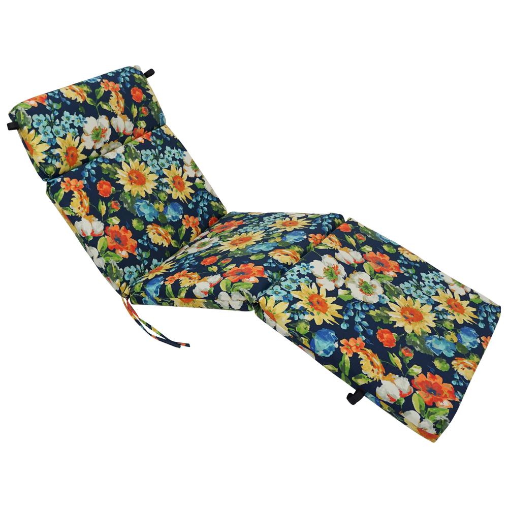 72-inch by 24-inch Patterned Polyester Outdoor Chaise Lounge Cushion 93475-REO-59. Picture 1