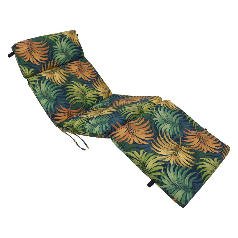 72-inch by 24-inch Patterned Polyester Outdoor Chaise Lounge Cushion 93475-REO-61. Picture 1