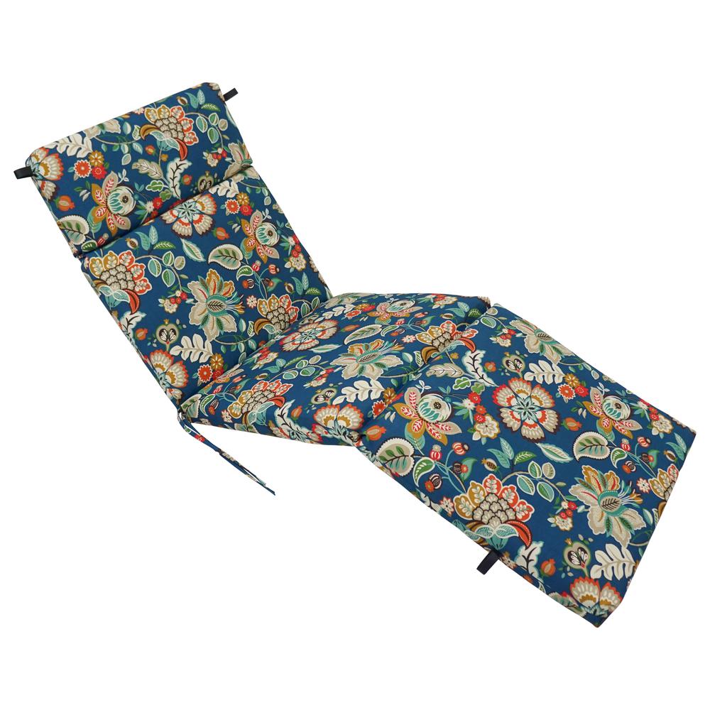 72-inch by 24-inch Patterned Polyester Outdoor Chaise Lounge Cushion 93475-REO-64. Picture 1