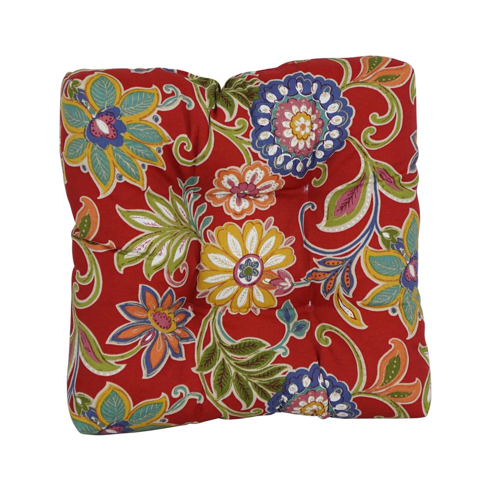19-inch Squared Patterned Spun Polyester Tufted Dining Chair Cushion 94005-1CH-REO-40. Picture 2