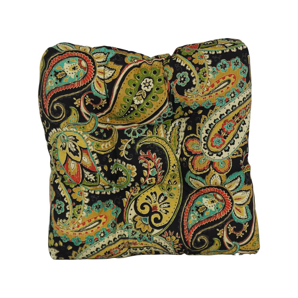 19-inch Squared Patterned Spun Polyester Tufted Dining Chair Cushion 94005-1CH-REO-58. Picture 2