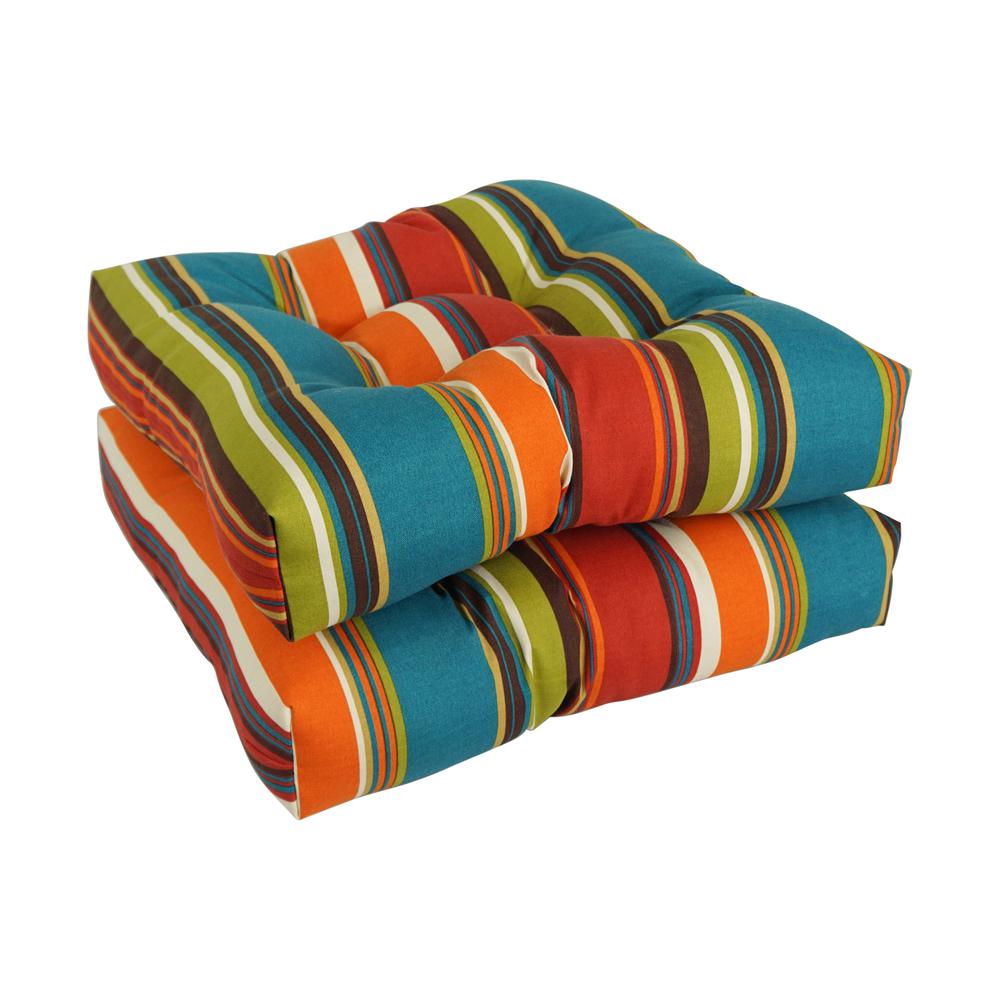 19-inch Squared Patterned Spun Polyester Tufted Dining Chair Cushions (Set of 2) 94005-2CH-REO-51. Picture 1