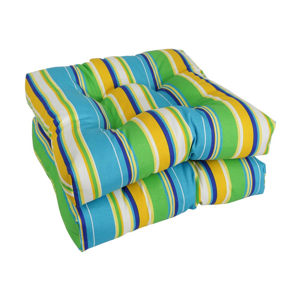 19-inch Squared Patterned Spun Polyester Tufted Dining Chair Cushions (Set of 2) 94005-2CH-REO-56. Picture 1