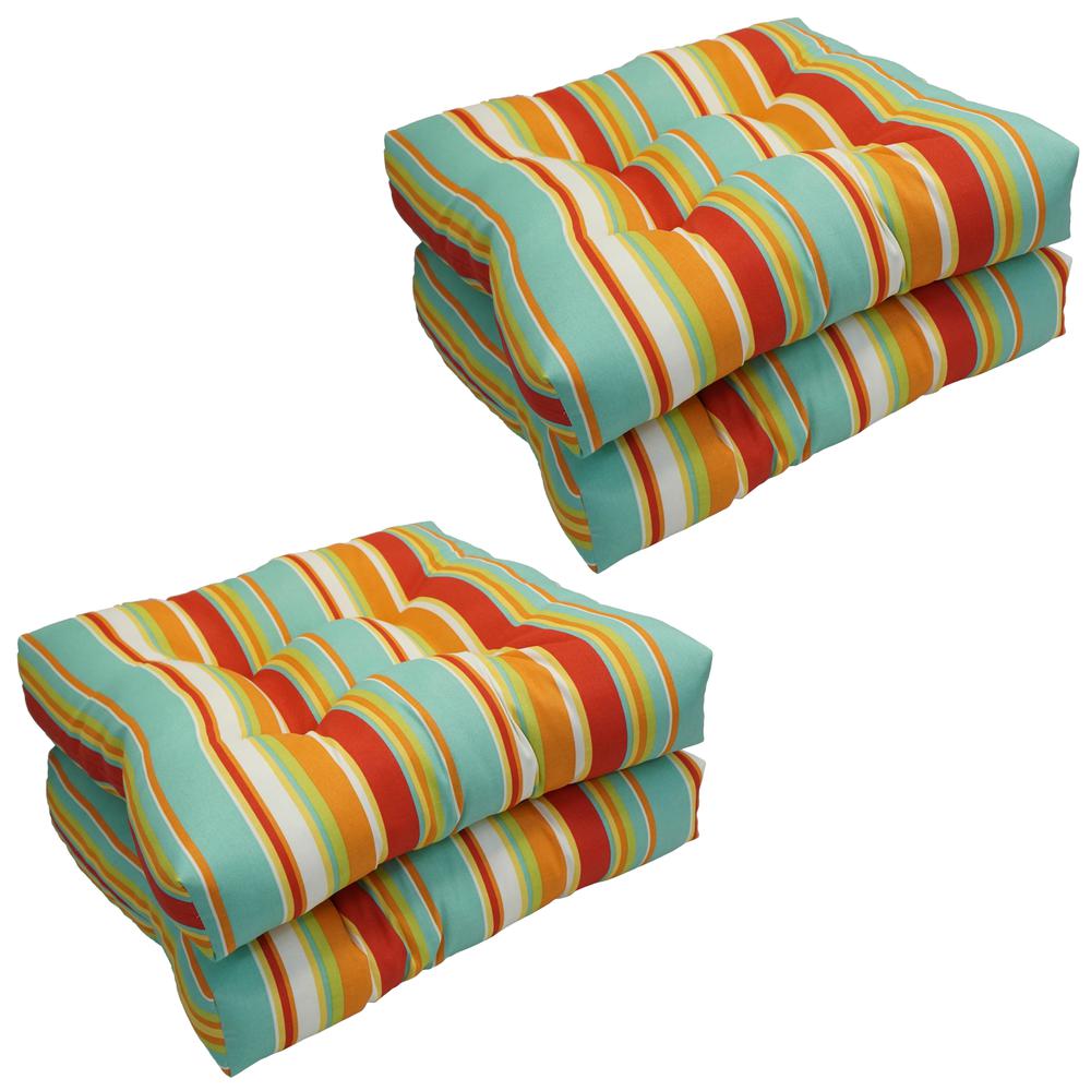 19-inch Squared Patterned Spun Polyester Tufted Dining Chair Cushions (Set of 4) 94005-4CH-JO16-15. Picture 1