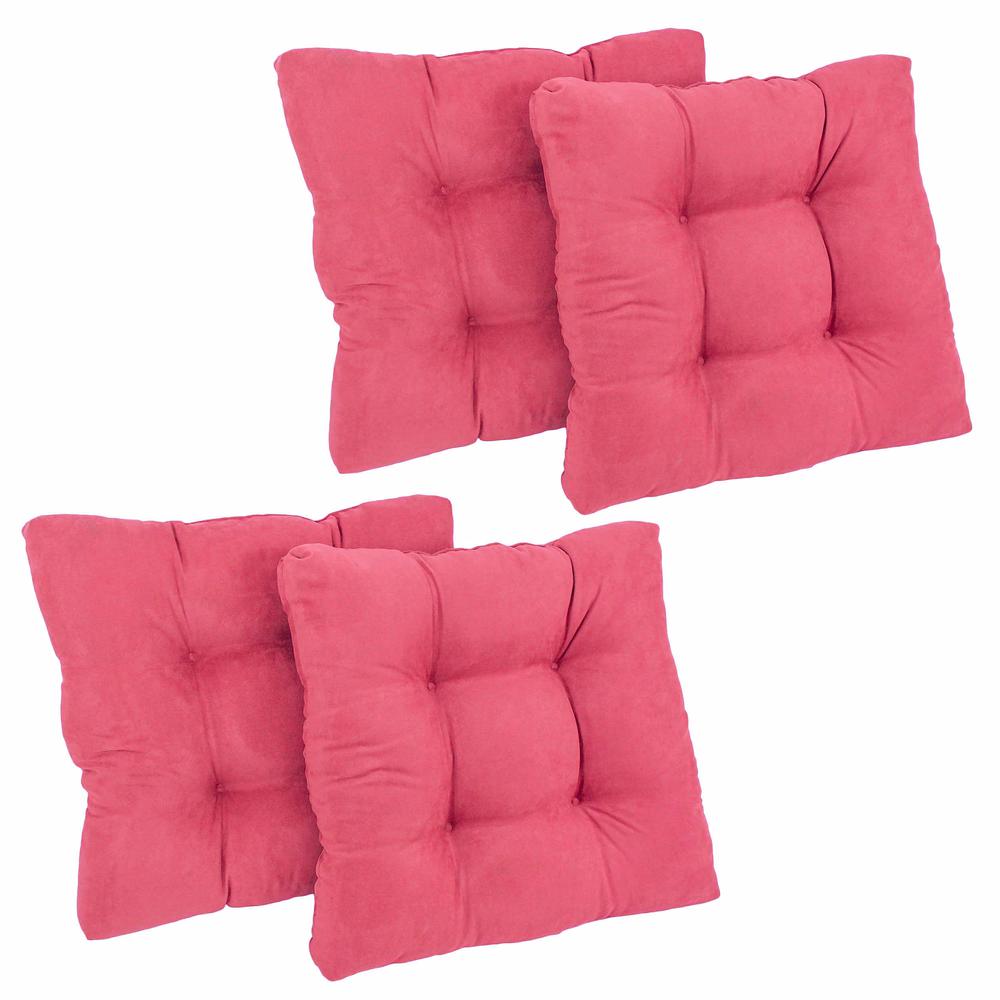 19-inch Squared Microsuede Tufted Dining Chair Cushion (Set of Four). Picture 1
