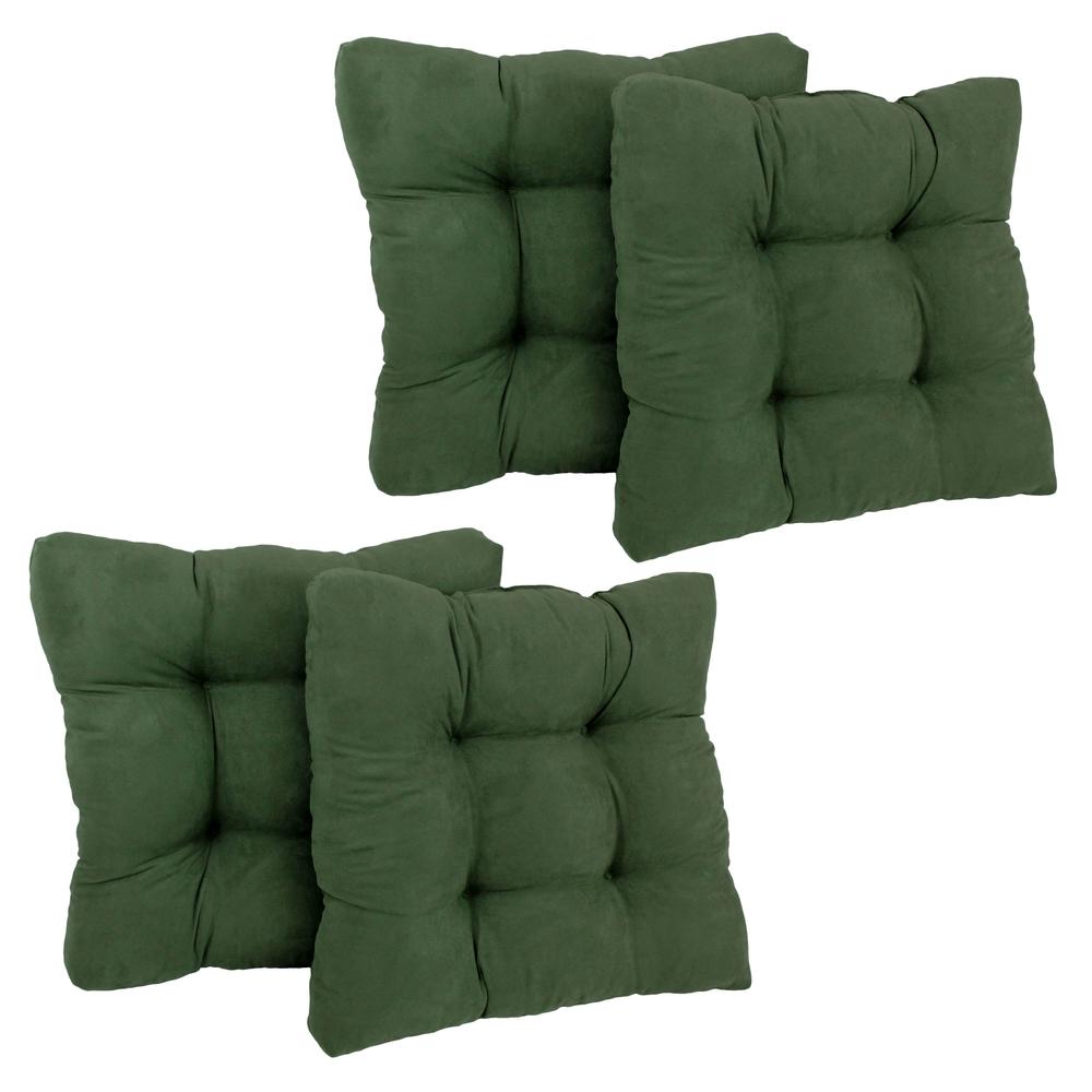 19-inch Squared Microsuede Tufted Dining Chair Cushion (Set of Four). Picture 1