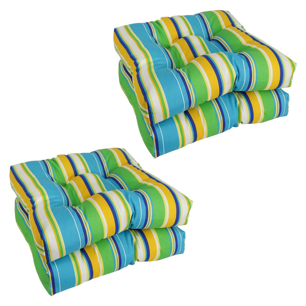 19-inch Squared Patterned Spun Polyester Tufted Dining Chair Cushions (Set of 4)  94005-4CH-REO-56. Picture 1