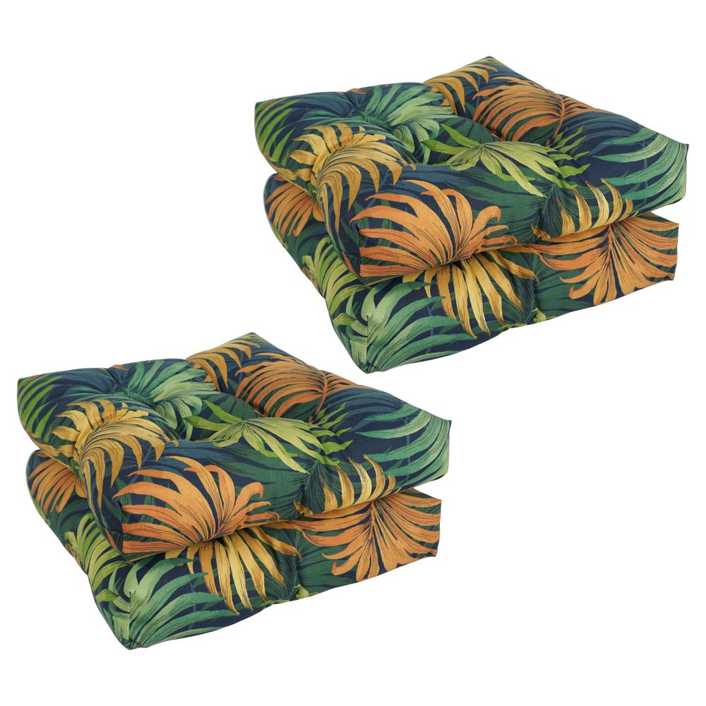 19-inch Squared Patterned Spun Polyester Tufted Dining Chair Cushions (Set of 4)  94005-4CH-REO-61. Picture 1