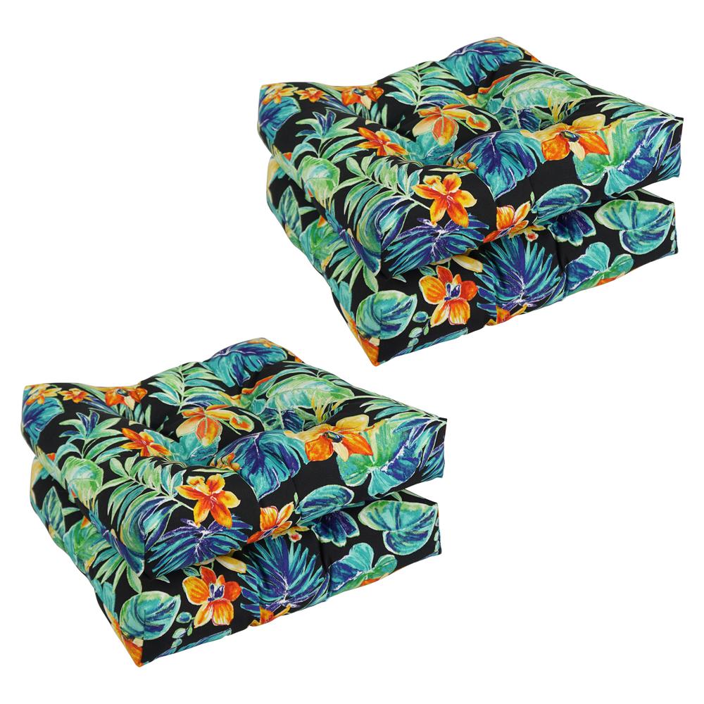 19-inch Squared Patterned Spun Polyester Tufted Dining Chair Cushions (Set of 4)  94005-4CH-REO-62. The main picture.