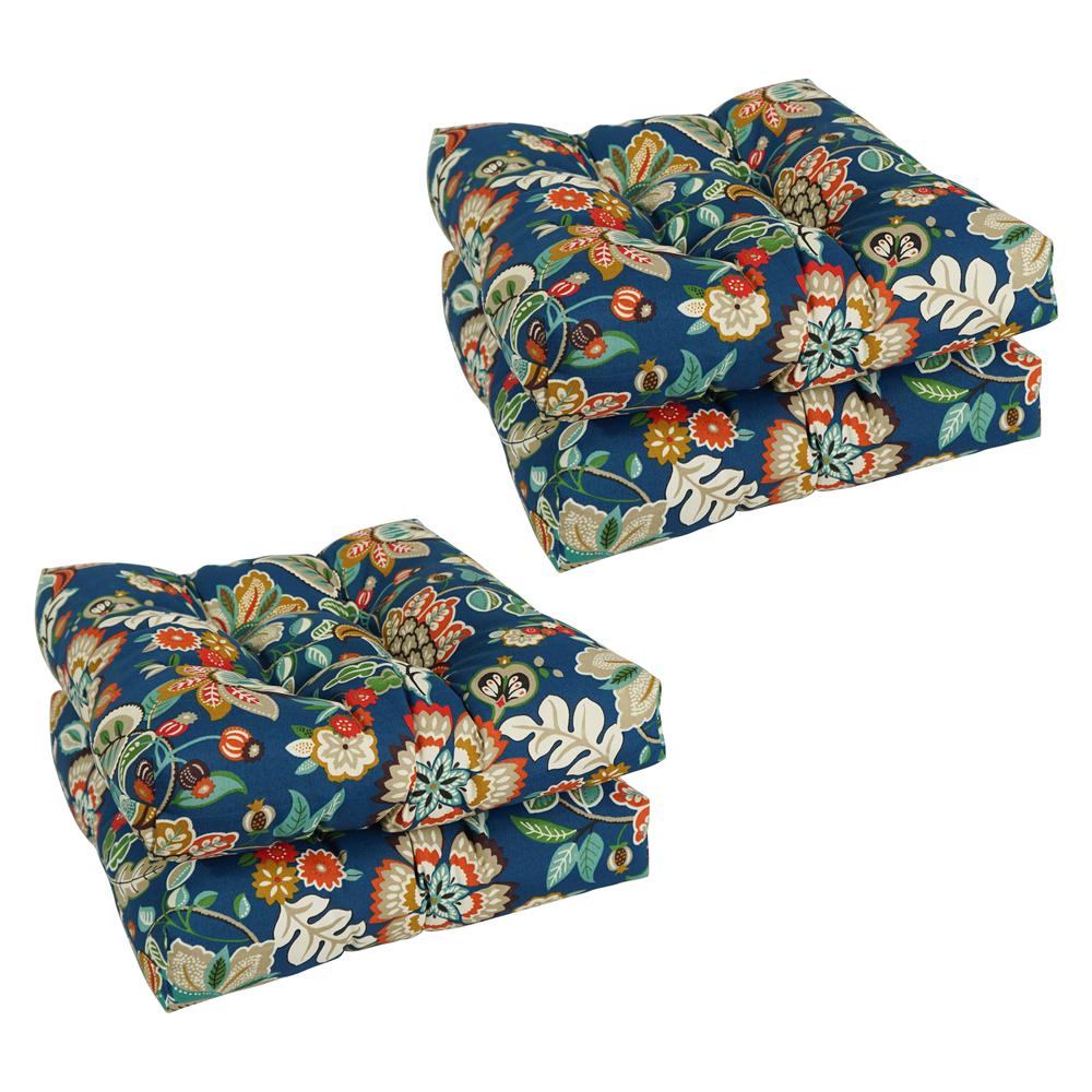 19-inch Squared Patterned Spun Polyester Tufted Dining Chair Cushions (Set of 4)  94005-4CH-REO-64. Picture 1