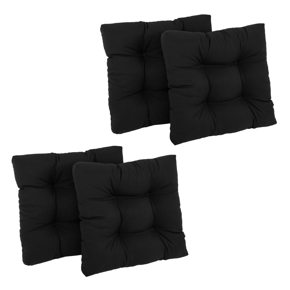 19-inch Squared Twill Tufted Dining Chair Cushions (Set of 4)  94005-4CH-TW-BK. The main picture.