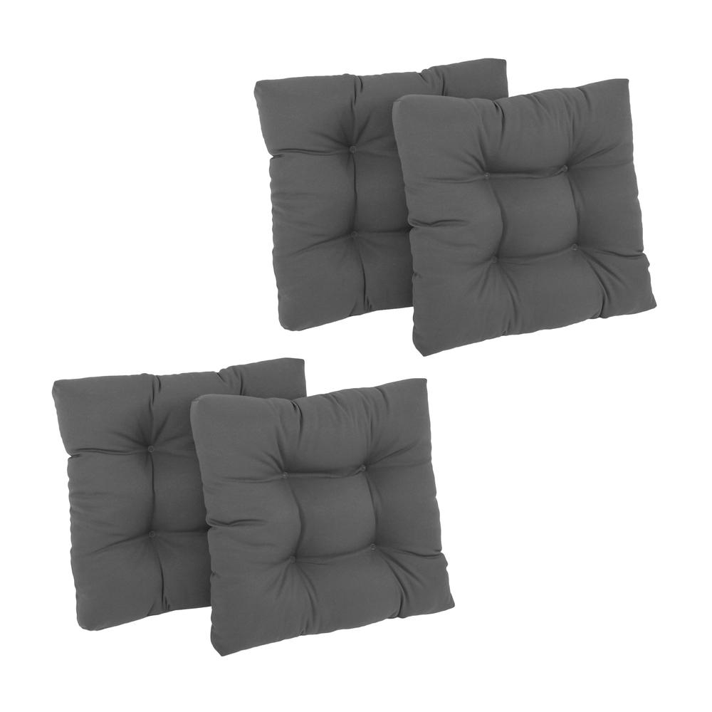 19-inch Squared Twill Tufted Dining Chair Cushions (Set of 4)  94005-4CH-TW-GY. Picture 1
