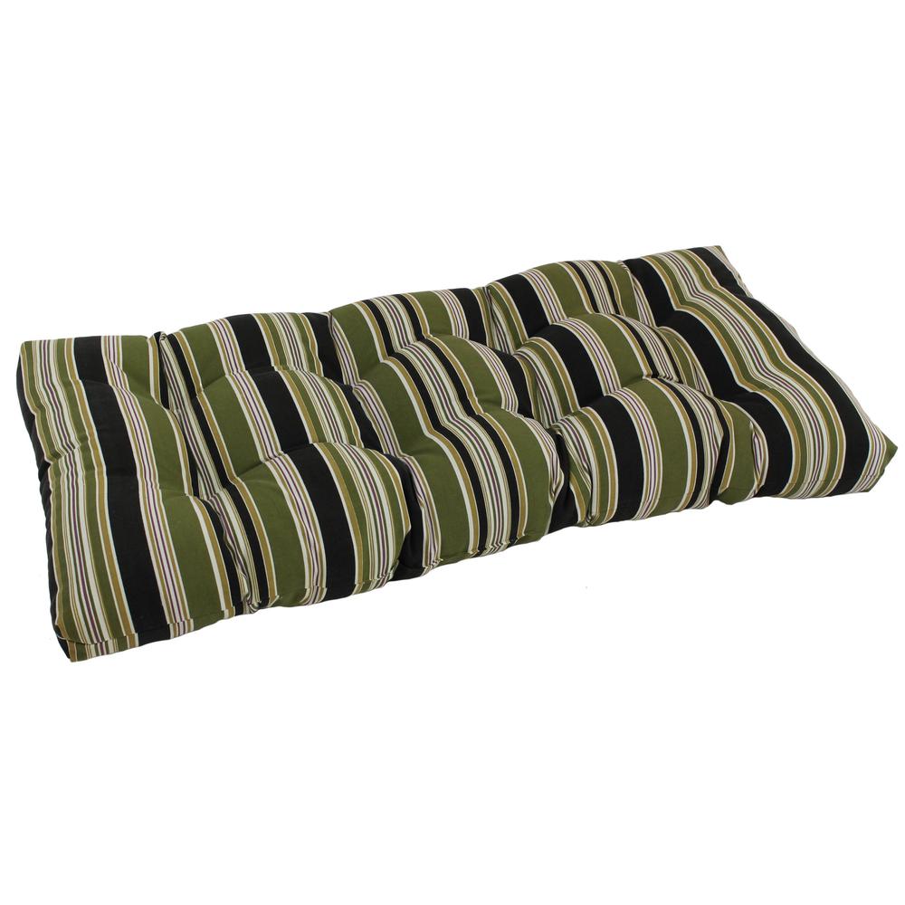 42-inch by 19-inch Squared Patterned Spun Polyester Tufted Loveseat Cushion  94006-LS-REO-13. Picture 1