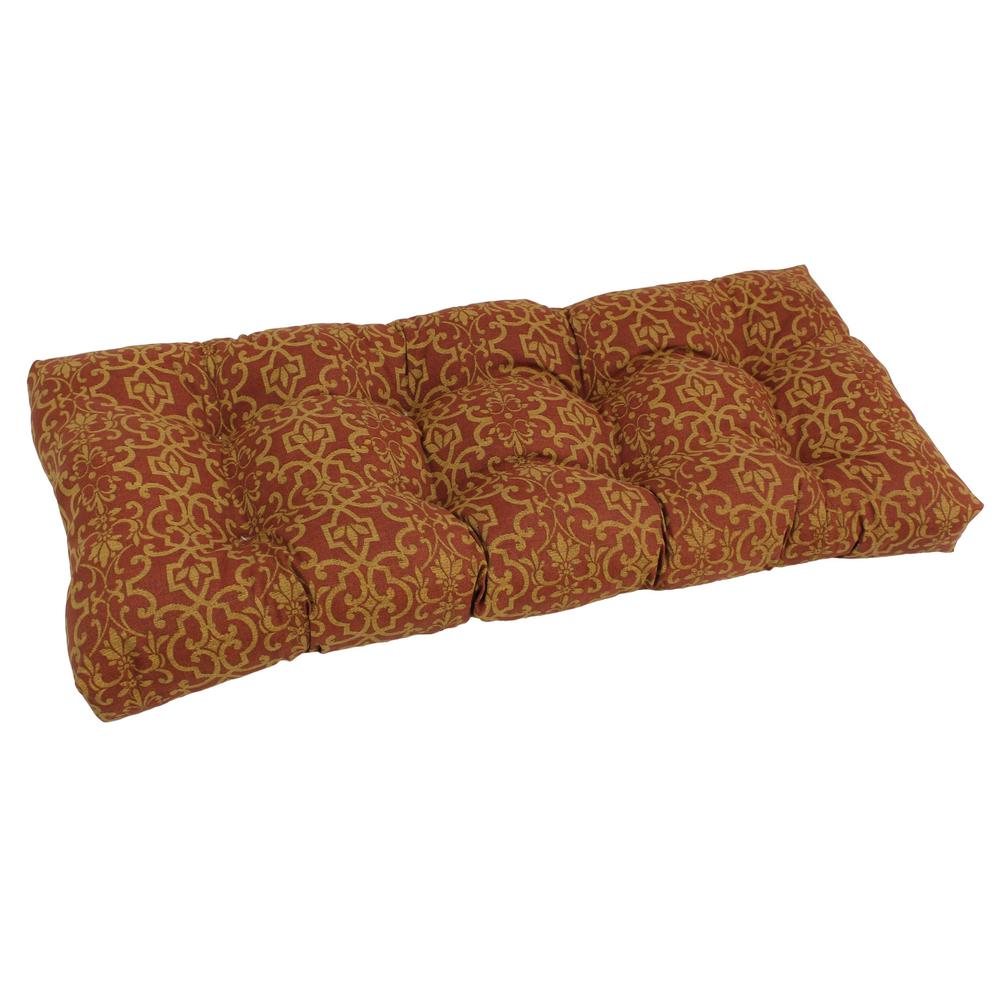 42-inch by 19-inch Squared Patterned Spun Polyester Tufted Loveseat Cushion  94006-LS-REO-18. The main picture.