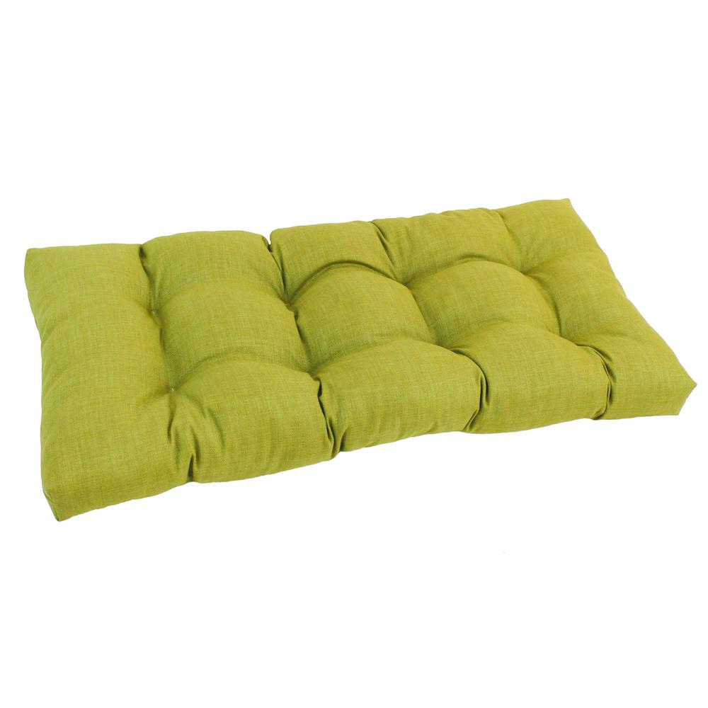 42-inch by 19-inch Squared Solid Spun Polyester Tufted Loveseat Cushion  94006-LS-REO-SOL-01. Picture 1