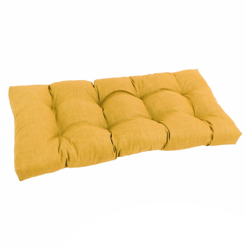 42-inch by 19-inch Squared Solid Spun Polyester Tufted Loveseat Cushion  94006-LS-REO-SOL-03. Picture 1