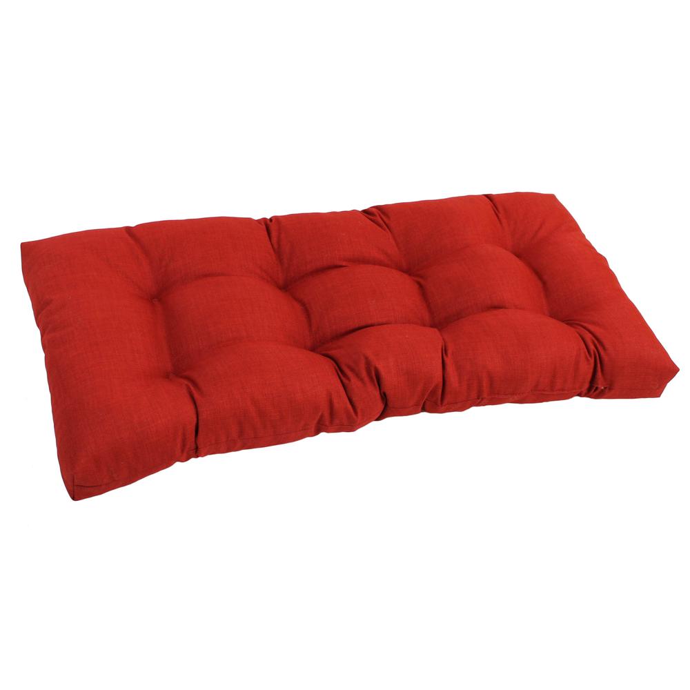 42-inch by 19-inch Squared Solid Spun Polyester Tufted Loveseat Cushion  94006-LS-REO-SOL-04. Picture 1