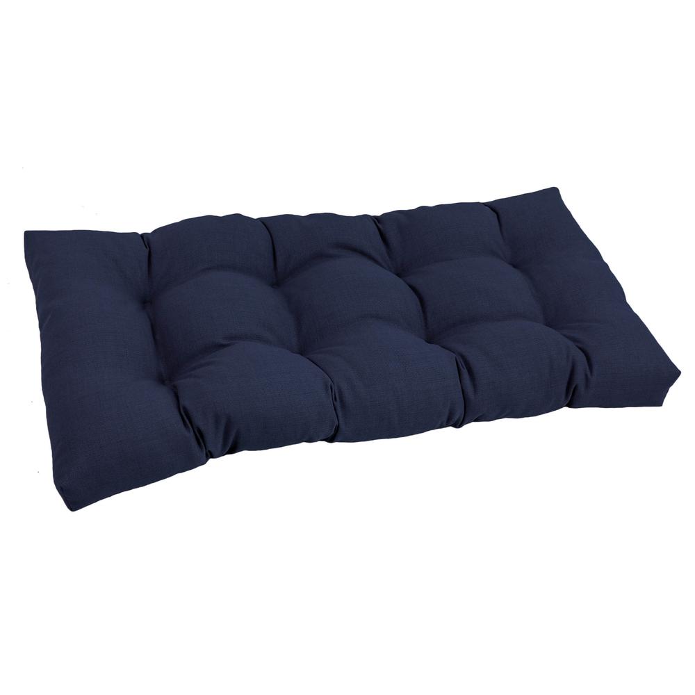 42-inch by 19-inch Squared Solid Spun Polyester Tufted Loveseat Cushion  94006-LS-REO-SOL-05. Picture 1