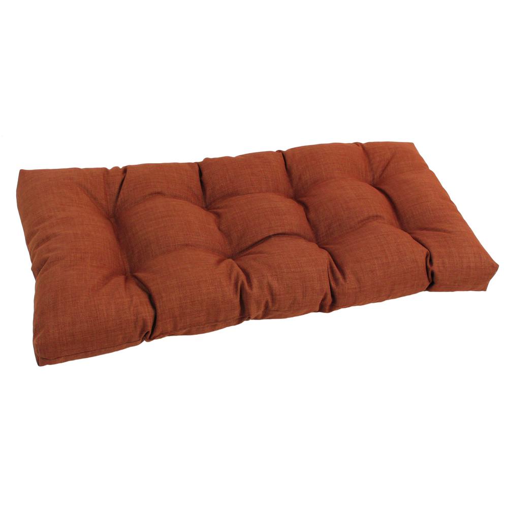 42-inch by 19-inch Squared Solid Spun Polyester Tufted Loveseat Cushion  94006-LS-REO-SOL-06. Picture 1