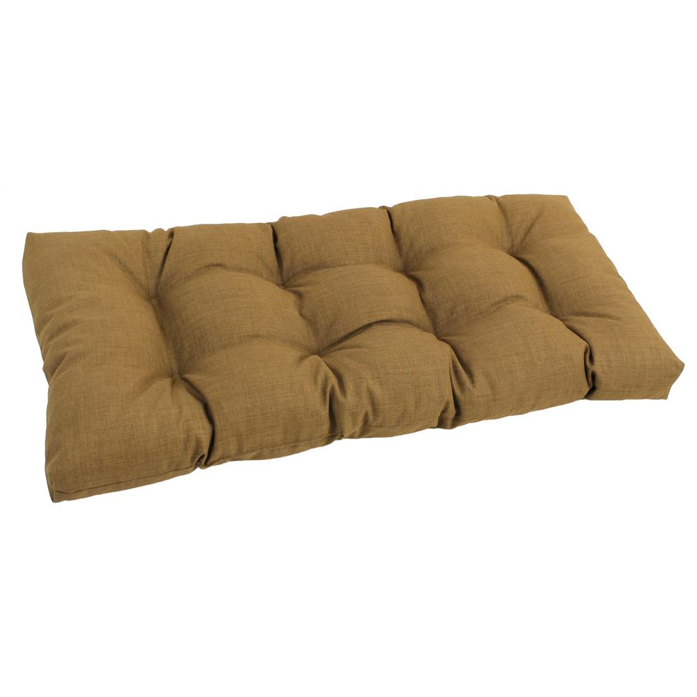 42-inch by 19-inch Squared Solid Spun Polyester Tufted Loveseat Cushion  94006-LS-REO-SOL-08. Picture 1