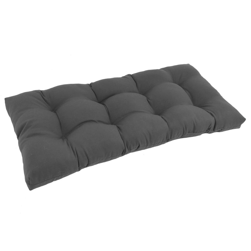 42-inch by 19-inch Squared Twill Tufted Loveseat Cushion 94006-LS-TW-GY. Picture 1