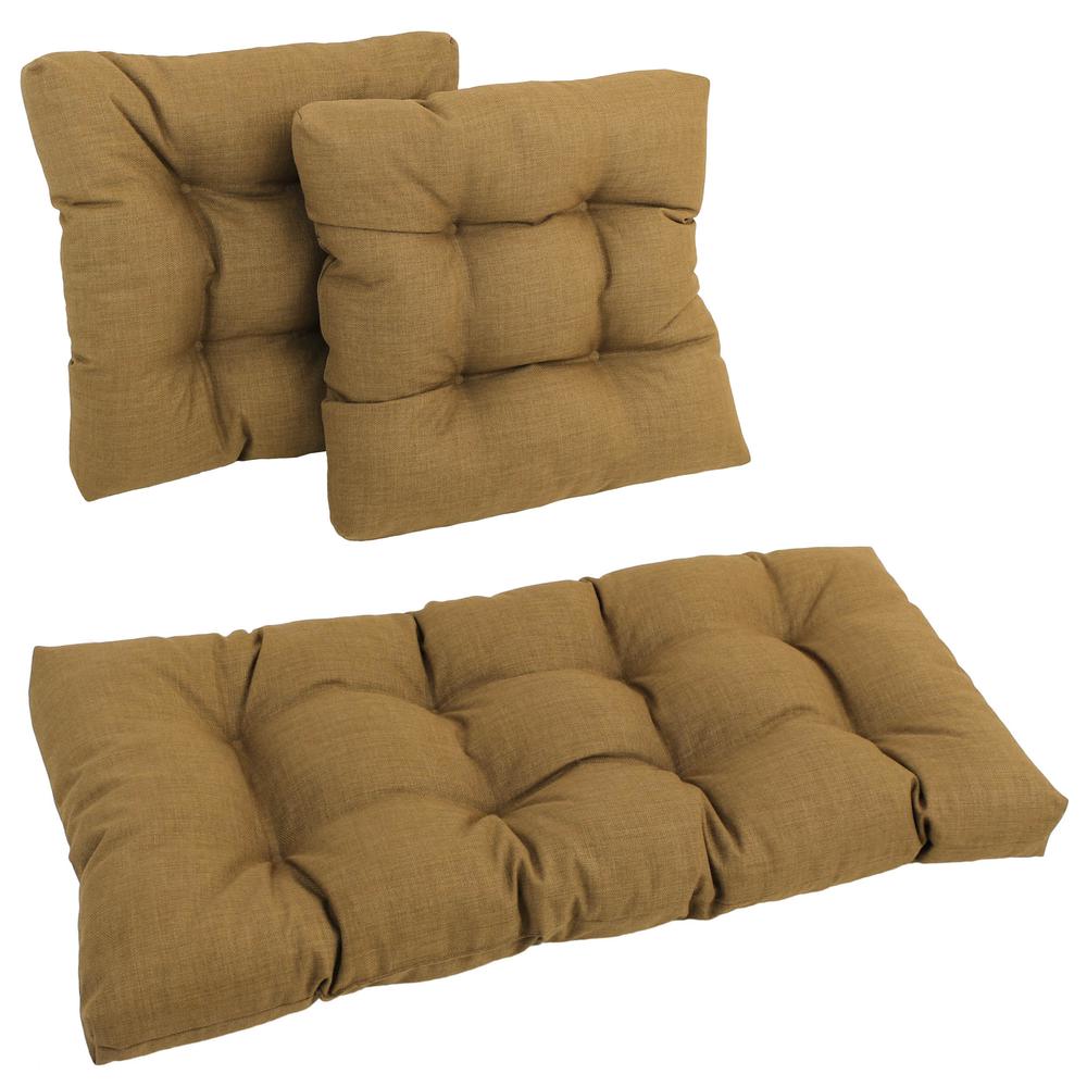 Square Spun Polyester Outdoor Tufted Settee Cushions (Set of 3). The main picture.