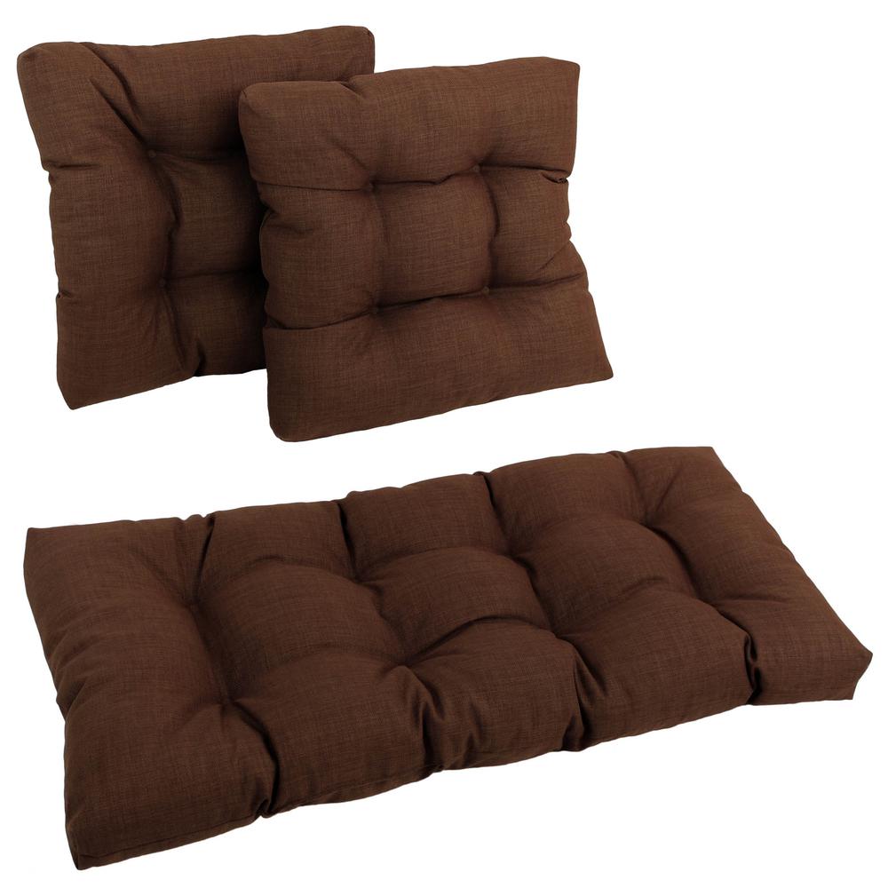 Squared Solid Spun Polyester Tufted Settee Cushions (Set of 3) 94006-REO-SOL-10. Picture 1