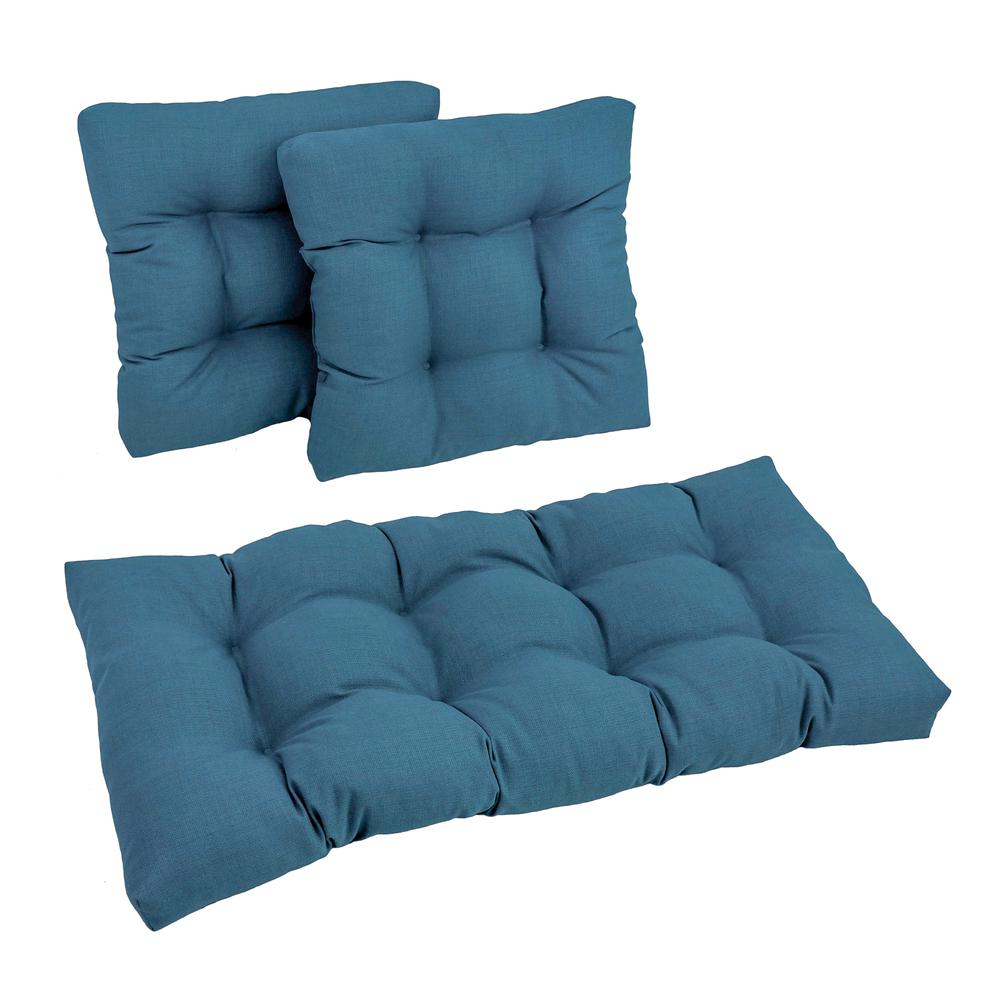 Squared Solid Spun Polyester Tufted Settee Cushions (Set of 3) 94006-REO-SOL-16. Picture 1