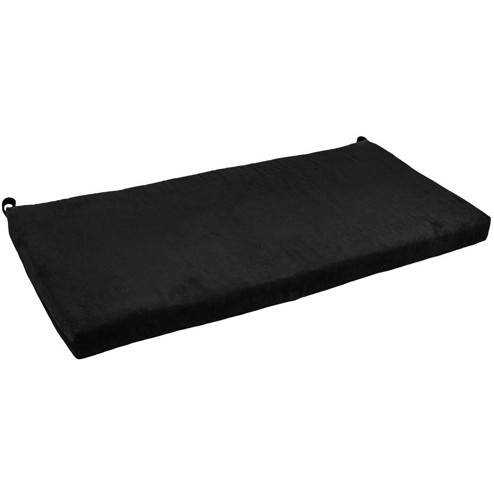 45-inch by 19-inch Solid Microsuede Bench Cushion 945X19-MS-BK. Picture 1