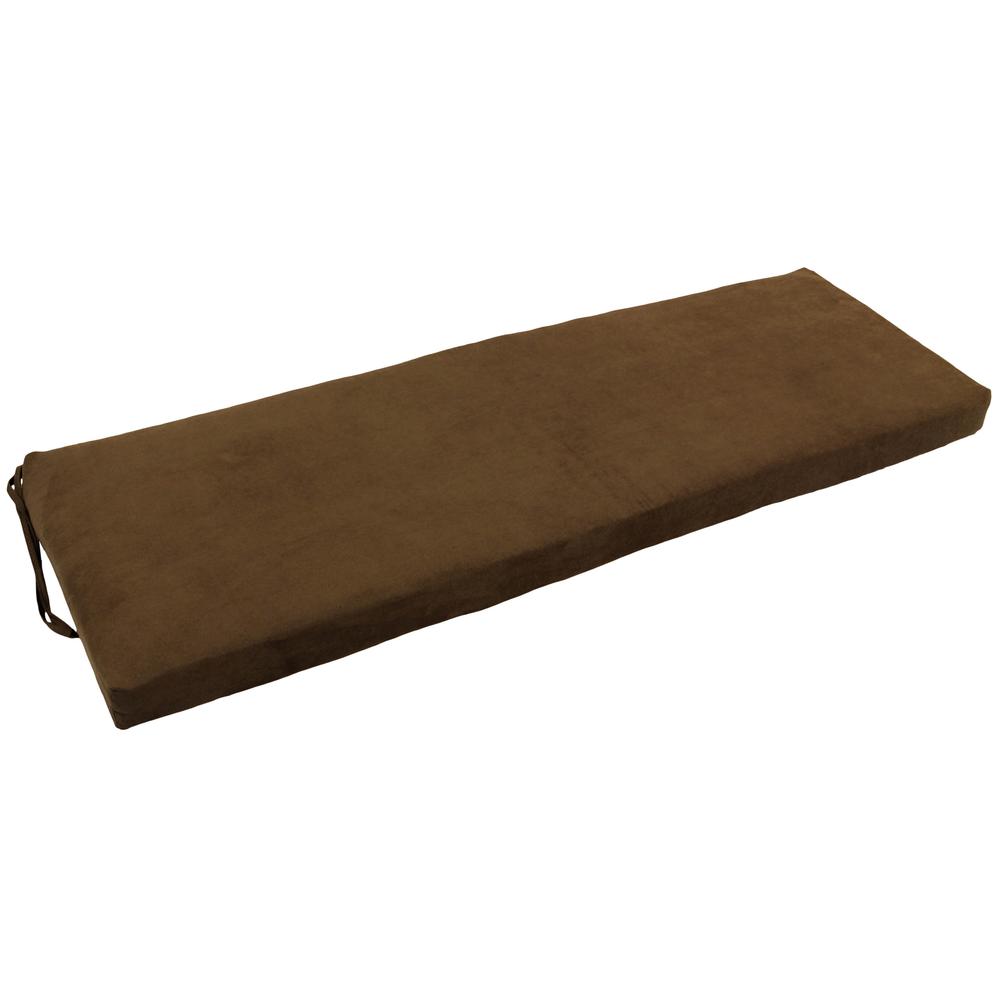 51-inch by 19-inch Solid Microsuede Bench Cushion 951X19-MS-CH. Picture 1