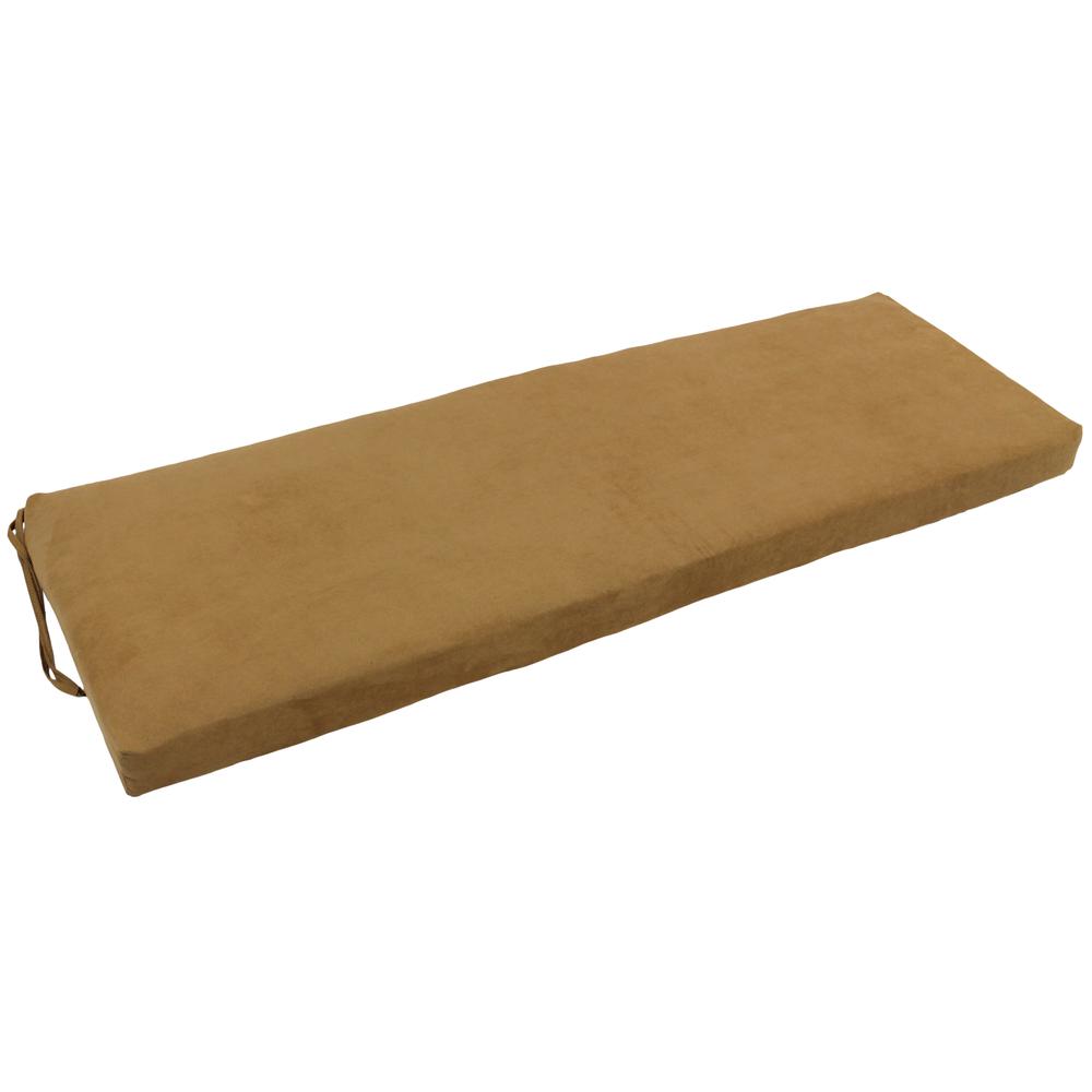 51-inch by 19-inch Solid Microsuede Bench Cushion 951X19-MS-CM. Picture 1
