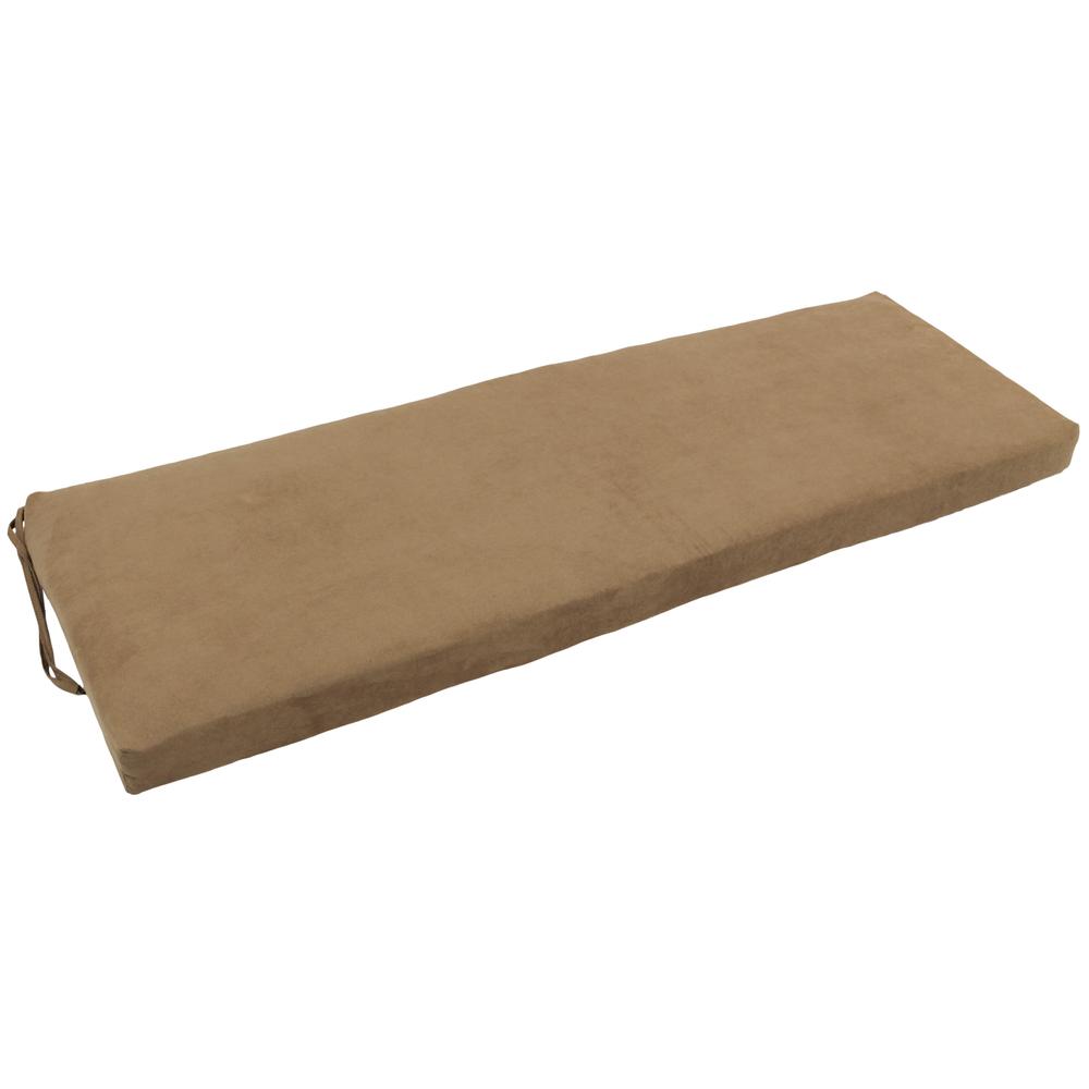 54-inch by 19-inch Solid Microsuede Bench Cushion  954X19-MS-JV. Picture 1