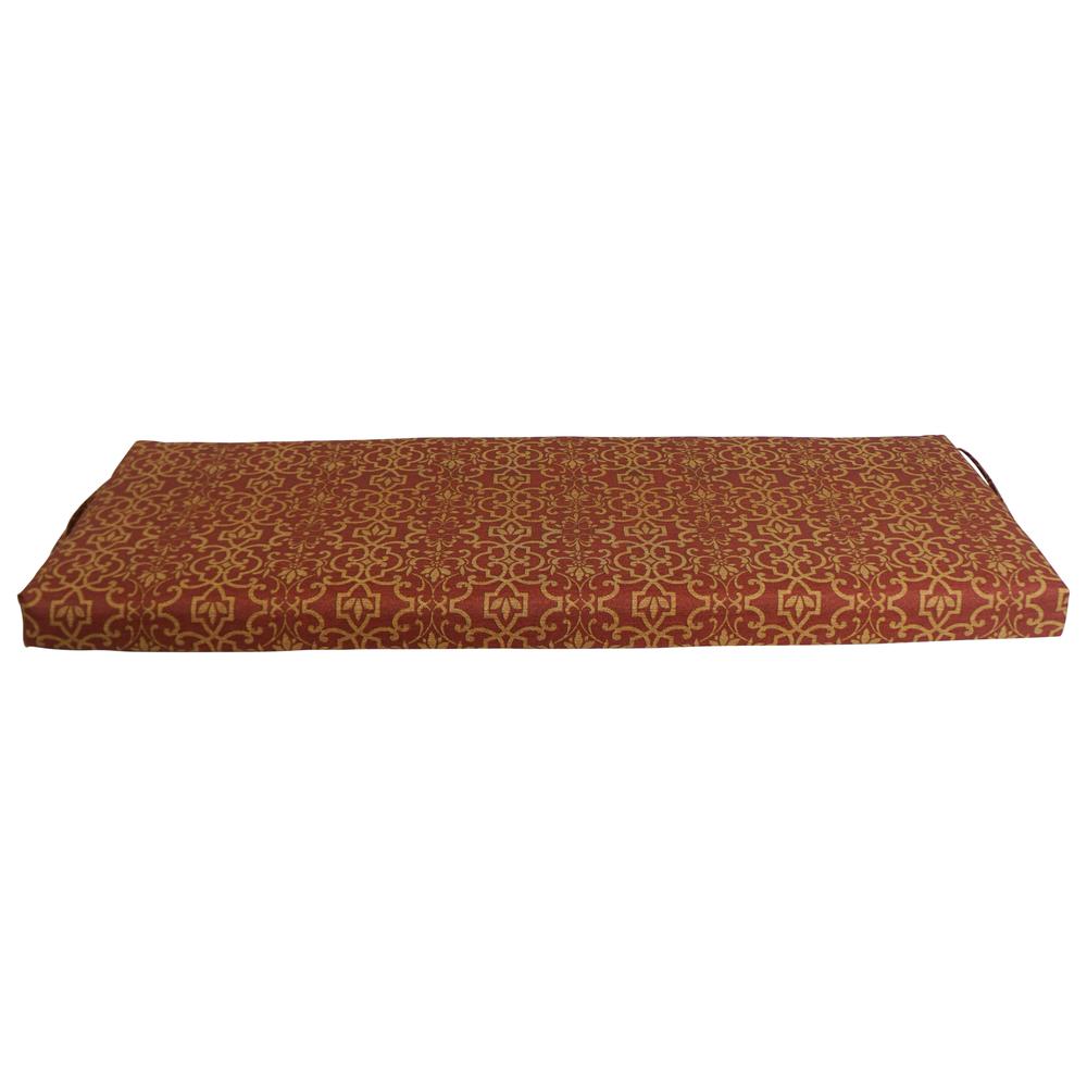 54-inch by 19-inch Patterned Outdoor Spun Polyester Bench Cushion 954X19-REO-18. Picture 2