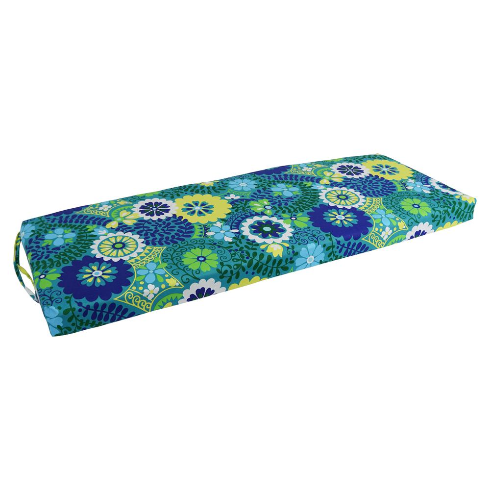 54-inch by 19-inch Patterned Outdoor Spun Polyester Bench Cushion 954X19-REO-34. Picture 1