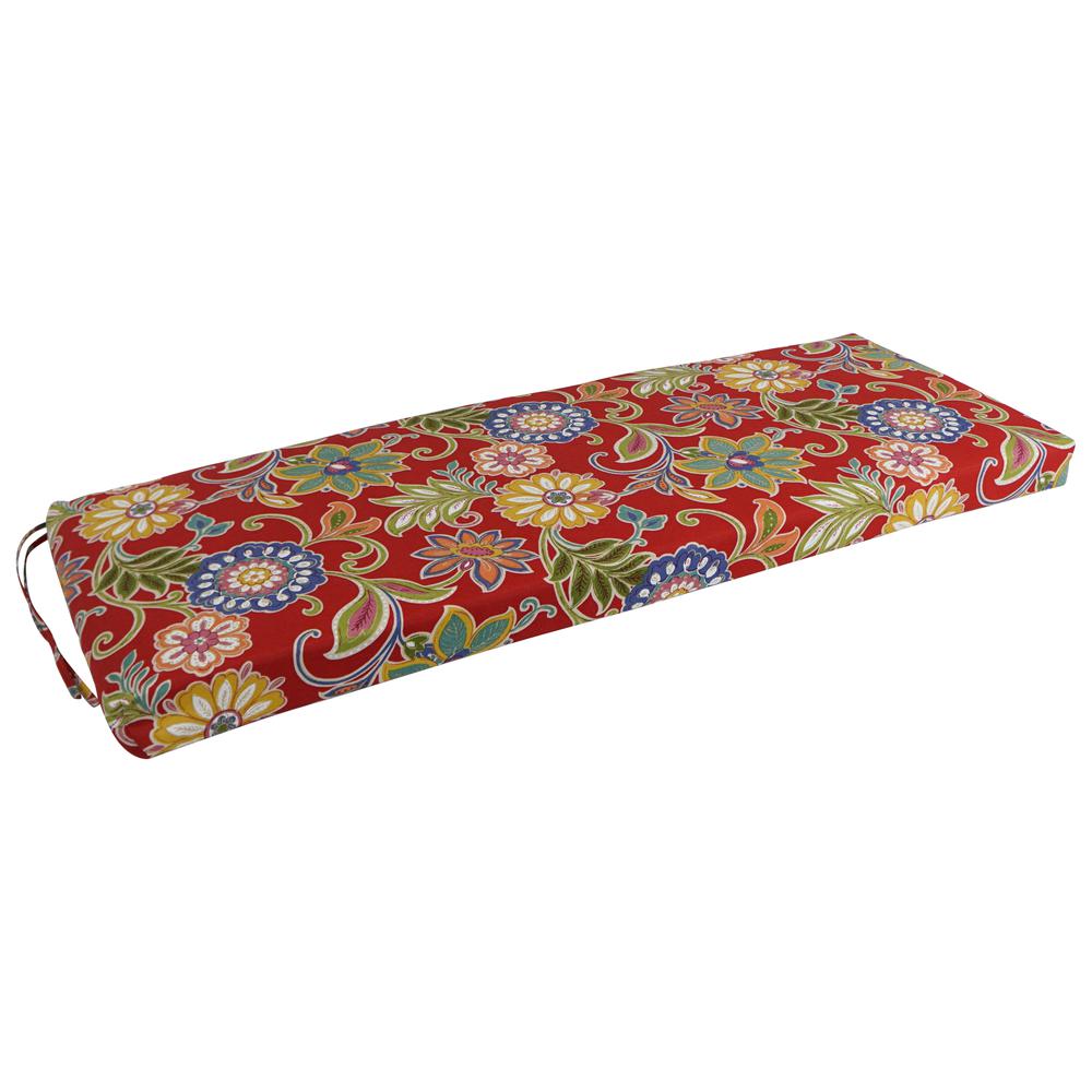 54-inch by 19-inch Patterned Outdoor Spun Polyester Bench Cushion 954X19-REO-40. Picture 1