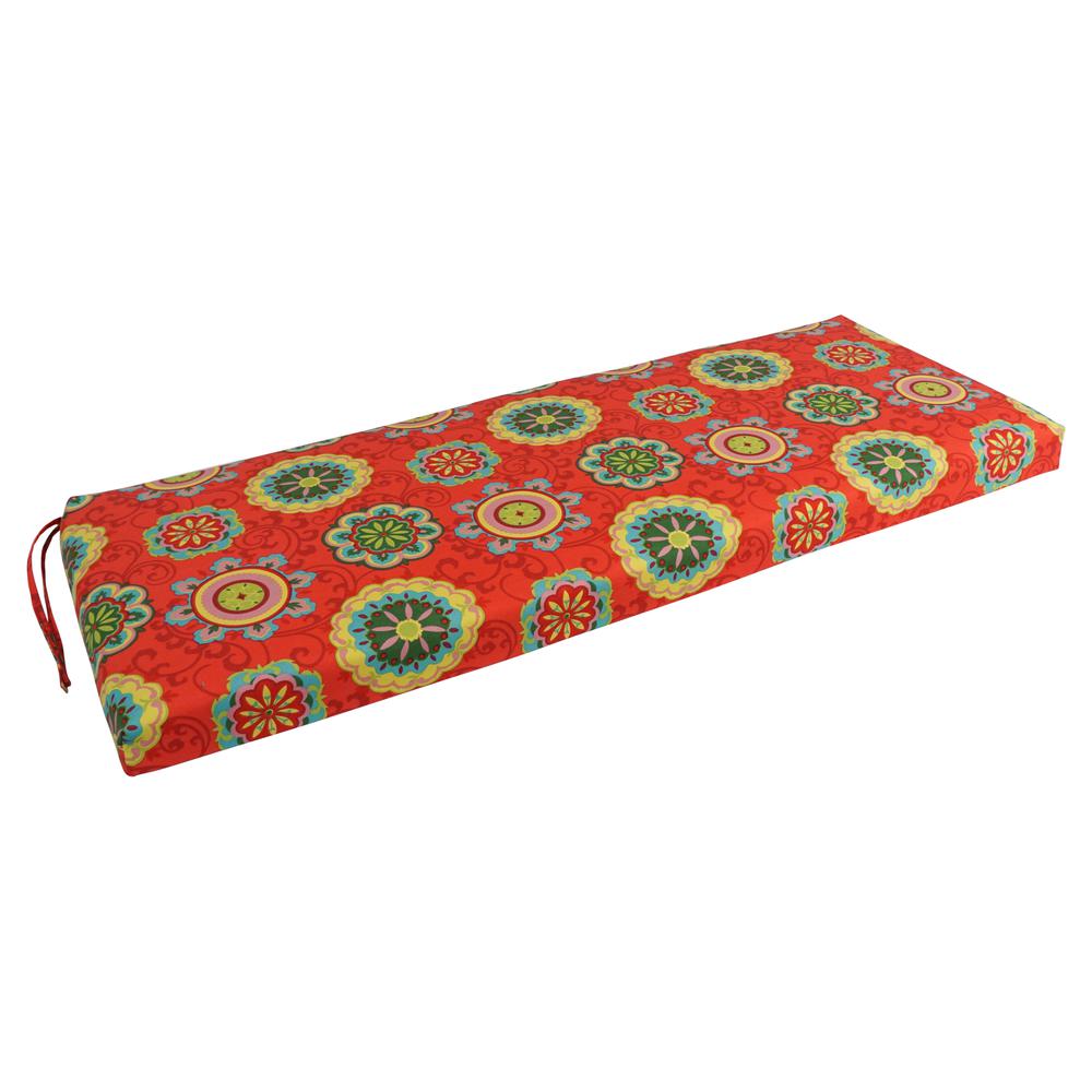 54-inch by 19-inch Patterned Outdoor Spun Polyester Bench Cushion 954X19-REO-41. Picture 1