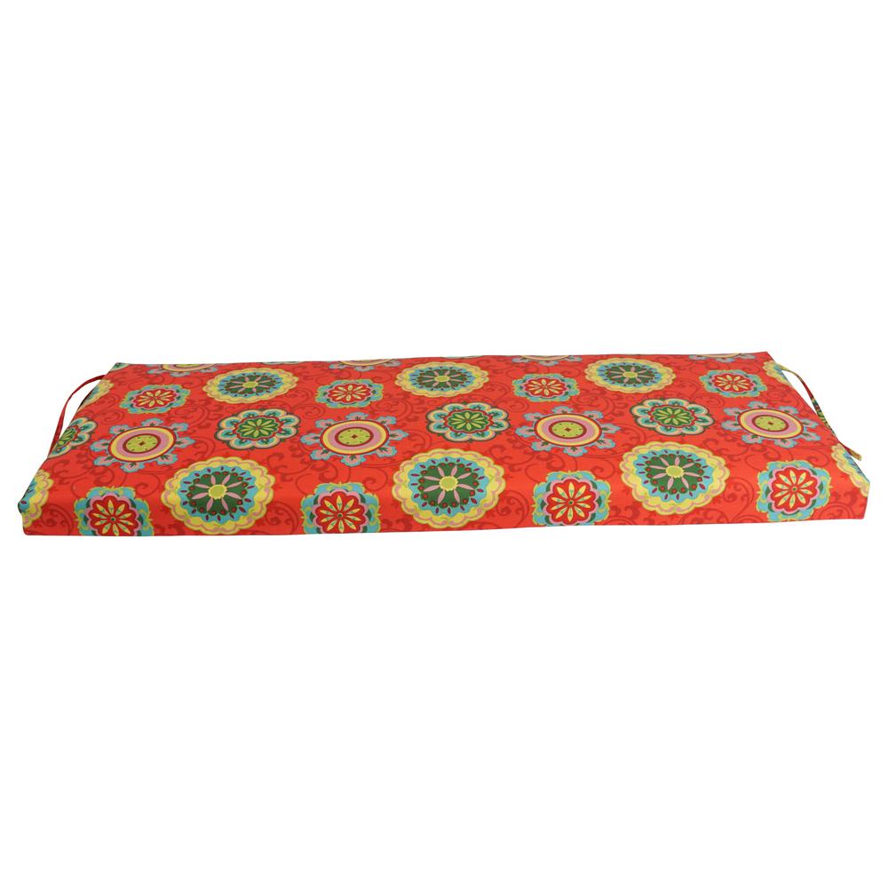 54-inch by 19-inch Patterned Outdoor Spun Polyester Bench Cushion 954X19-REO-41. Picture 2