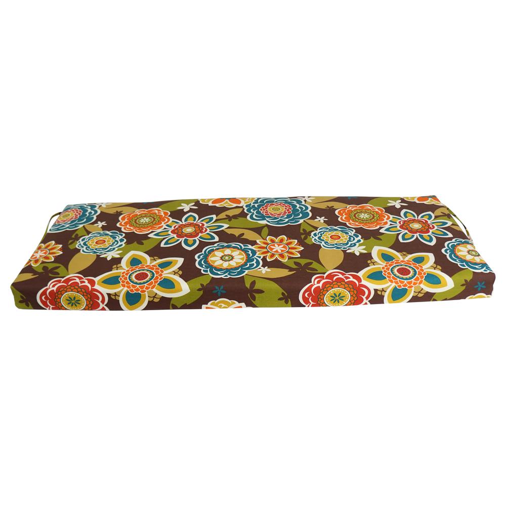 54-inch by 19-inch Patterned Outdoor Spun Polyester Bench Cushion 954X19-REO-50. Picture 2